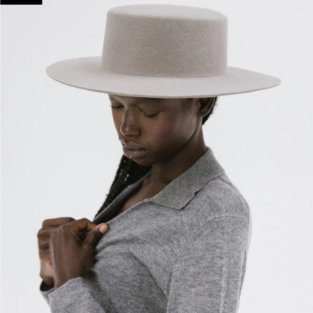 GIGI PIP Gray Wide-Brim Hat
